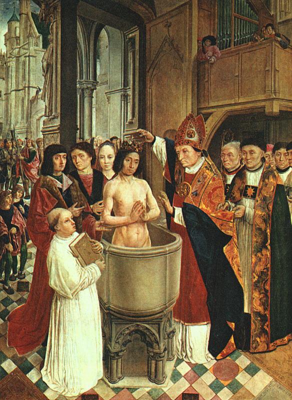 MASTER of Saint Gilles The Baptism of Clovis